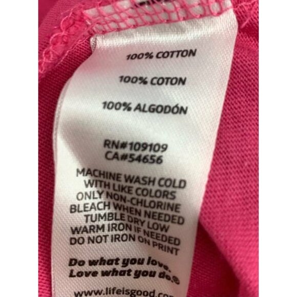 Life Is Good Top Size Small Pink Crusher T-Shirt V-Neck Short Sleeve New B13 - Picture 9 of 9